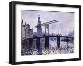 Le Pont, Amsterdam, 1870-71-Claude Monet-Framed Giclee Print