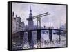 Le Pont, Amsterdam, 1870-71-Claude Monet-Framed Stretched Canvas