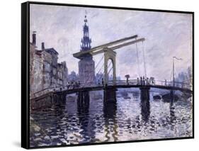 Le Pont, Amsterdam, 1870-71-Claude Monet-Framed Stretched Canvas