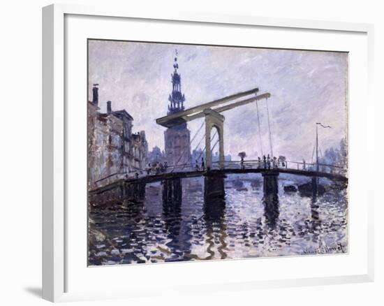 Le Pont, Amsterdam, 1870-71-Claude Monet-Framed Giclee Print