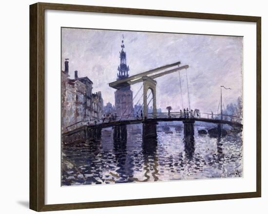 Le Pont, Amsterdam, 1870-71-Claude Monet-Framed Giclee Print