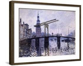 Le Pont, Amsterdam, 1870-71-Claude Monet-Framed Giclee Print