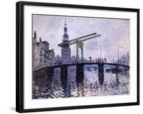 Le Pont, Amsterdam, 1870-71-Claude Monet-Framed Giclee Print