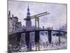 Le Pont, Amsterdam, 1870-71-Claude Monet-Mounted Giclee Print