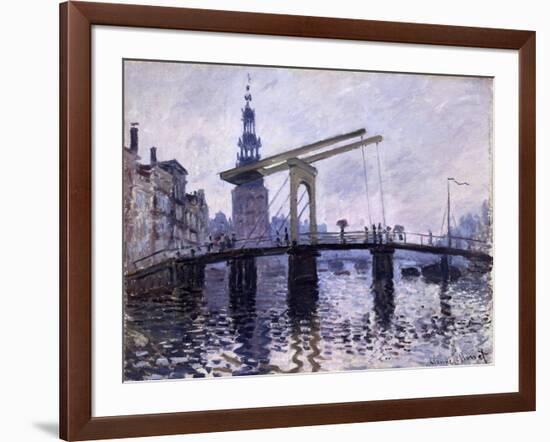 Le Pont, Amsterdam, 1870-71-Claude Monet-Framed Giclee Print