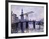 Le Pont, Amsterdam, 1870-71-Claude Monet-Framed Giclee Print