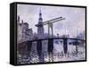Le Pont, Amsterdam, 1870-71-Claude Monet-Framed Stretched Canvas