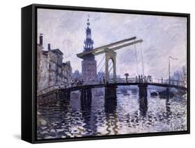 Le Pont, Amsterdam, 1870-71-Claude Monet-Framed Stretched Canvas