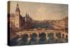 Le Pont au Change, le palais (conciergerie) et la Seine vers l'aval. Paris (Ier arr.), 1801-1850-Angelo Garbizza-Stretched Canvas