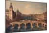 Le Pont au Change, le palais (conciergerie) et la Seine vers l'aval. Paris (Ier arr.), 1801-1850-Angelo Garbizza-Mounted Giclee Print