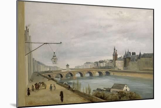 Le Pont-au-Change vu du quai de Gesvres-Jean-Baptiste-Camille Corot-Mounted Giclee Print