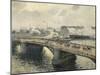 Le Pont Boïeldieu à Rouen, soleil couchant, temps brumeux-Camille Pissarro-Mounted Giclee Print