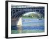 Le Pont D'Argenteuil Et La Seine, Ca. 1883-Gustave Caillebotte-Framed Giclee Print