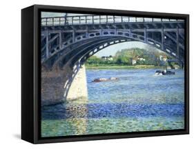 Le Pont D'Argenteuil Et La Seine, Ca. 1883-Gustave Caillebotte-Framed Stretched Canvas