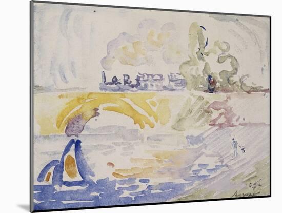 Le Pont d'Asnières-Paul Signac-Mounted Giclee Print