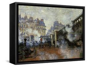 Le Pont De L'Europe, Gare Saint-Lazare, 1877-Claude Monet-Framed Stretched Canvas