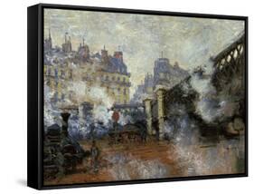 Le Pont De L'Europe, Gare Saint-Lazare, 1877-Claude Monet-Framed Stretched Canvas