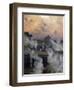 Le Pont de l'Europe la nuit, 1887 The Pont de l'Europe by night. Canvas.-Norbert Goeneutte-Framed Giclee Print