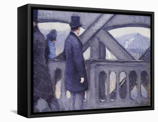 Le Pont De L'Europe-Gustave Caillebotte-Framed Stretched Canvas