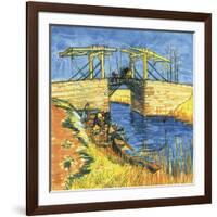 Le Pont De Langlois a Arles, 1888-Vincent van Gogh-Framed Giclee Print