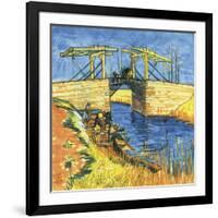 Le Pont De Langlois a Arles, 1888-Vincent van Gogh-Framed Giclee Print