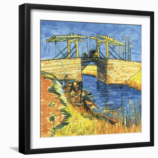 Le Pont De Langlois a Arles, 1888-Vincent van Gogh-Framed Giclee Print