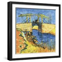 Le Pont De Langlois a Arles, 1888-Vincent van Gogh-Framed Giclee Print