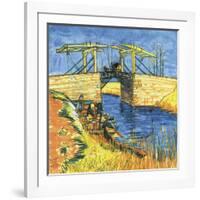 Le Pont De Langlois a Arles, 1888-Vincent van Gogh-Framed Giclee Print