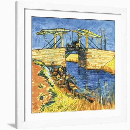 Le Pont De Langlois a Arles, 1888-Vincent van Gogh-Framed Giclee Print