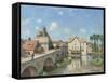 Le Pont de Moret-Alfred Sisley-Framed Stretched Canvas