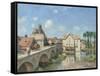 Le Pont de Moret-Alfred Sisley-Framed Stretched Canvas