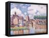 Le Pont De Moret-Alfred Sisley-Framed Stretched Canvas