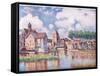 Le Pont De Moret-Alfred Sisley-Framed Stretched Canvas