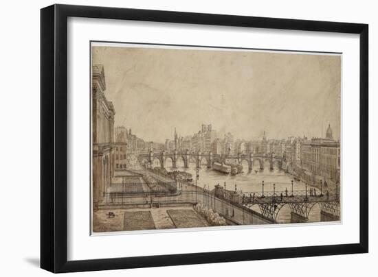 Le pont des Arts-null-Framed Giclee Print