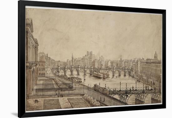 Le pont des Arts-null-Framed Giclee Print