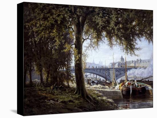 Le pont des Saints-Pères, vers 1866-Alfred-Alexandre Delauney-Stretched Canvas