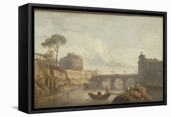 Le Pont et le château Saint-Ange à Rome-Claude Joseph Vernet-Framed Stretched Canvas