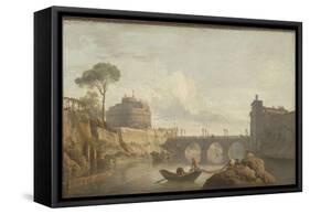Le Pont et le château Saint-Ange à Rome-Claude Joseph Vernet-Framed Stretched Canvas