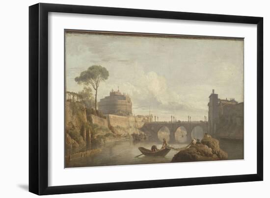 Le Pont et le château Saint-Ange à Rome-Claude Joseph Vernet-Framed Giclee Print