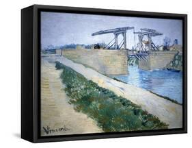 Le Pont Langlois-Vincent van Gogh-Framed Stretched Canvas