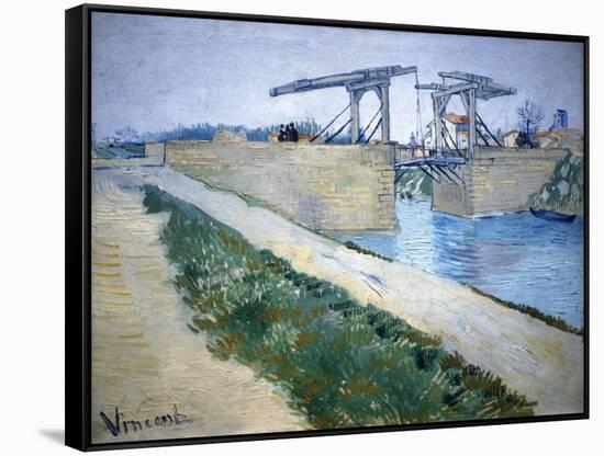 Le Pont Langlois-Vincent van Gogh-Framed Stretched Canvas