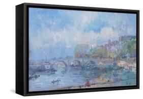 Le Pont Marie in Paris-Albert Lebourg-Framed Stretched Canvas
