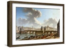 Le Pont Neuf et la Cité, vus du quai de Conti, 1772-Nicolas Jean Baptiste Raguenet-Framed Giclee Print