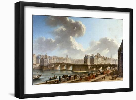 Le Pont Neuf et la Cité, vus du quai de Conti, 1772-Nicolas Jean Baptiste Raguenet-Framed Giclee Print