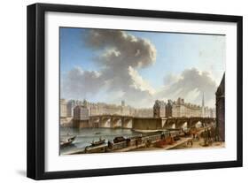 Le Pont Neuf et la Cité, vus du quai de Conti, 1772-Nicolas Jean Baptiste Raguenet-Framed Giclee Print