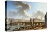 Le Pont Neuf et la Cité, vus du quai de Conti, 1772-Nicolas Jean Baptiste Raguenet-Stretched Canvas