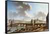 Le Pont Neuf et la Cité, vus du quai de Conti, 1772-Nicolas Jean Baptiste Raguenet-Framed Stretched Canvas