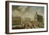 Le Pont-Neuf et la pompe de la Samaritaine, vus du quai de la Mégisserie, 1777-Nicolas Jean Baptiste Raguenet-Framed Giclee Print