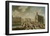 Le Pont-Neuf et la pompe de la Samaritaine, vus du quai de la Mégisserie, 1777-Nicolas Jean Baptiste Raguenet-Framed Giclee Print