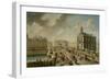 Le Pont-Neuf et la pompe de la Samaritaine, vus du quai de la Mégisserie, 1777-Nicolas Jean Baptiste Raguenet-Framed Giclee Print